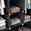 Armoire de Rangement Multifonctionnelle avec Housse en Tissu Noir 170 x 130 x 45 cm 10 Compartiments