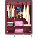 Armoire de Rangement Multifonctionnelle Avec Housse en Tissu Rouge  170 x 130 x 45 cm 10 Compartiments