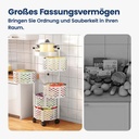 Étagère de Rangement Rotative Multifonctionnelle  En Blanc à 5 Niveaux Avec 4 Roues Amovibles