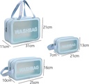 Set de 3 Trousses Bleues De Rangement Cosmétiques Multifonctionnelles Et Étanches 
