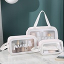 Set de 3 Trousses Blanches De Rangement Cosmétiques Multifonctionnelles Et Étanches 