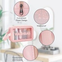 Set de 3 Trousses Roses De Rangement Cosmétiques Multifonctionnelles Et Étanches 