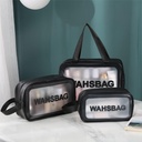 Set de 3 Trousses Noires De Rangement Cosmétiques Multifonctionnelles Et Étanches 