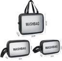Set de 3 Trousses Noires De Rangement Cosmétiques Multifonctionnelles Et Étanches 