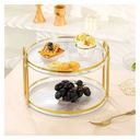 Présentoir gâteaux à deux étages Ronds Transparent