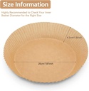  Pack de 100 Papiers de Cuisson Ronds pour Friteuse à Air de 16 cm