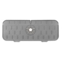 Tapis d'évier de robinet en silicone et porte savon et chiffon 2 en 1-Gris