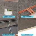 Boîte de Rangement Pliable pour Linge de Maison 24L Modèle 1 – Double Ouverture avec Fenêtre Transparente pour une Organisation Optimisée-Gris