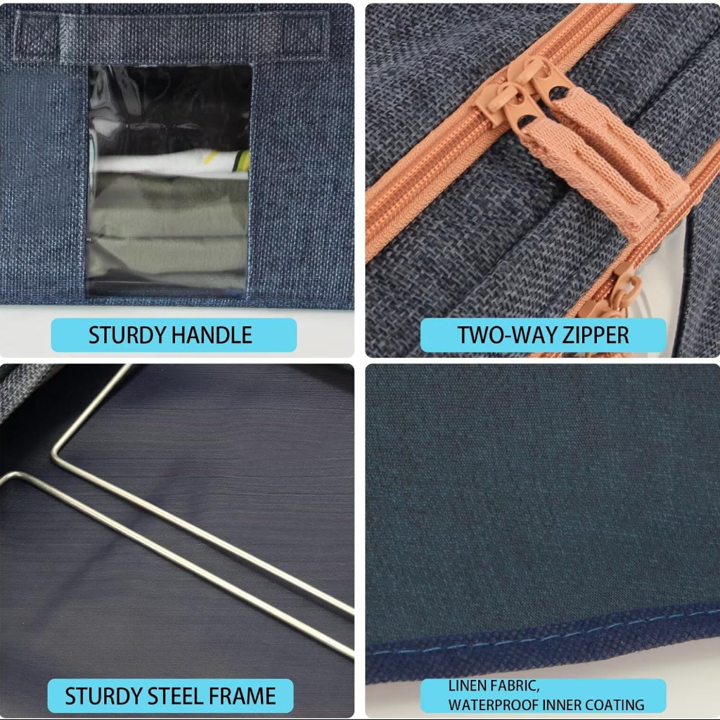 Pack De 3 Boites De Rangement 24L En Bleu Modèle 1