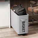 Panier à Linge Et De Rangement Pliable Avec 4 Roues 40 x 20 x 35 cm En Gris