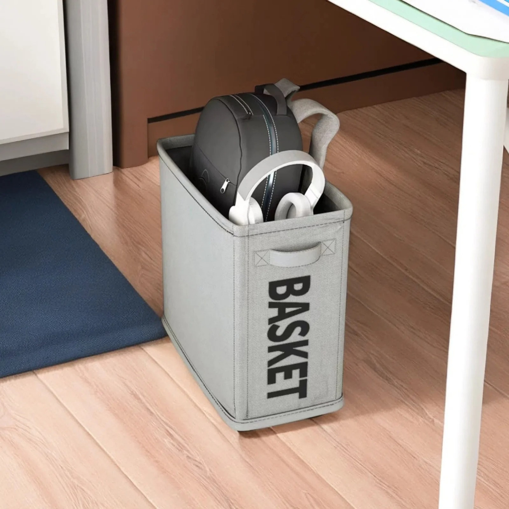 Panier à Linge Et De Rangement Pliable Avec 4 Roues 40 x 20 x 35 cm En Gris