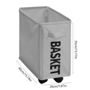 Panier à Linge Et De Rangement Pliable Avec 4 Roues 40 x 20 x 35 cm En Gris