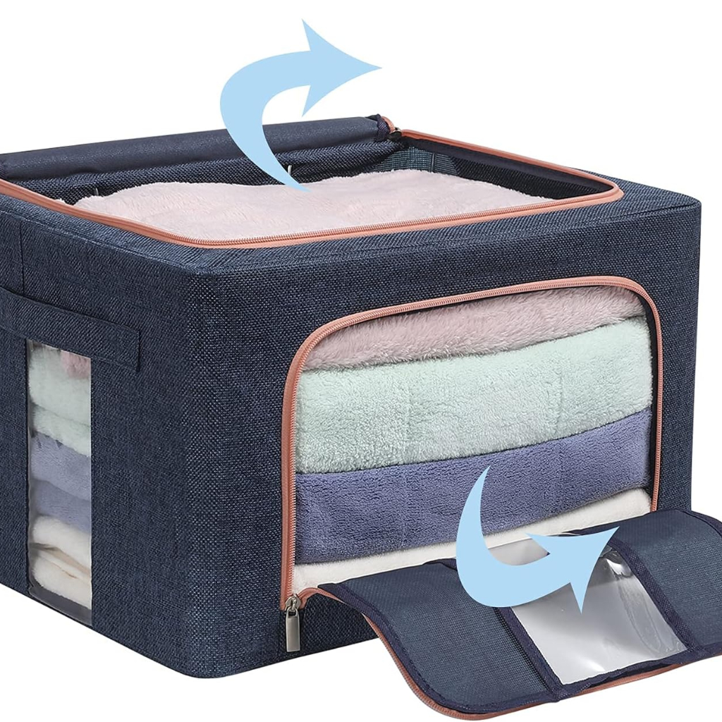 Pack De 3 Boites De Rangement 66L En Bleu Modèle 1