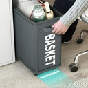 Panier à Linge Et De Rangement Pliable Avec 4 Roues 40 x 20 x 35 cm En Gris 