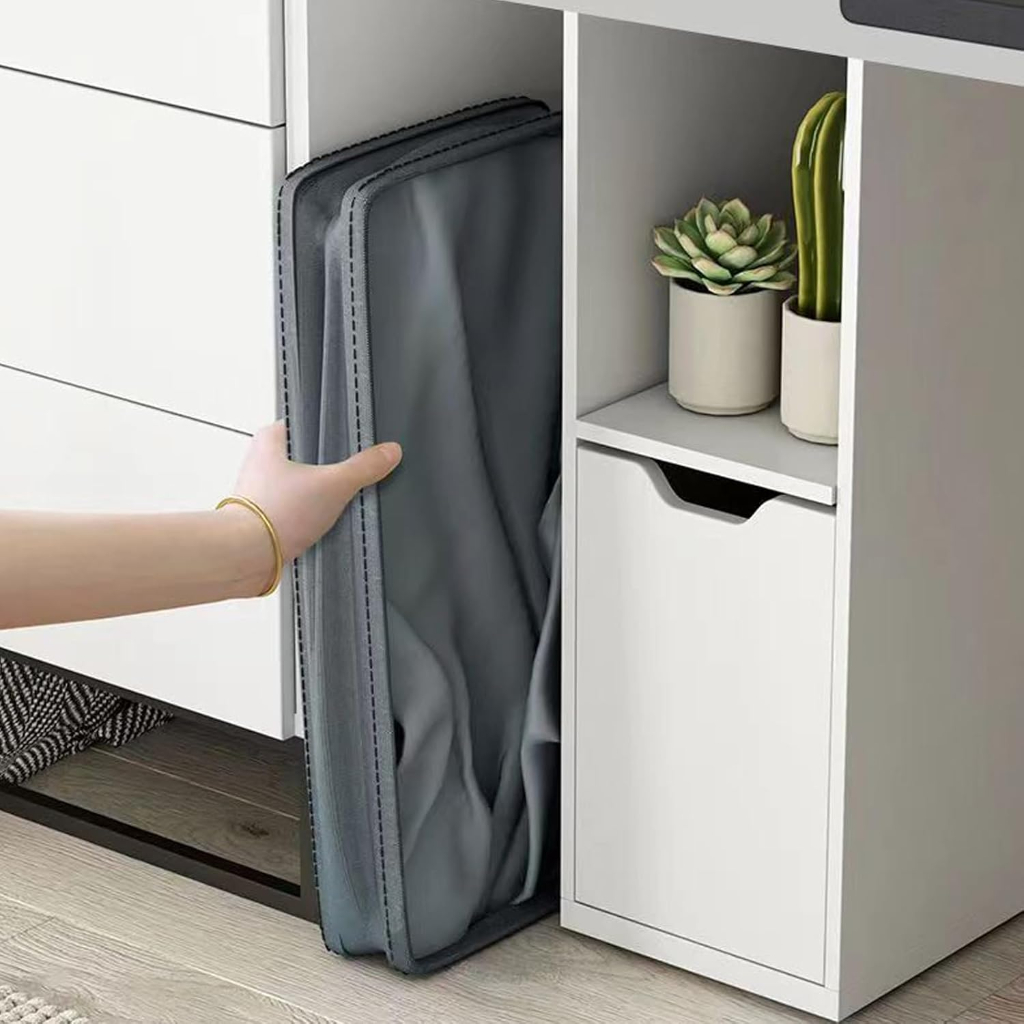 Panier à Linge Et De Rangement Pliable Avec 4 Roues 40 x 20 x 35 cm En Gris 