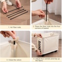 Panier à Linge Et De Rangement Pliable Avec 4 Roues 40 x 20 x 35 cm En Blanc Sale