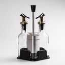 Ensemble de 5 Pièces en Verre pour Huile, Vinaigre, Poivre et Sel