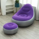 Canapé Gonflable Pliable, Portable Avec Repose-Pied – Violet – Avec Pompe