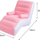 Canapé Gonflable Ergonomique en Forme de S – Portable avec Pompe  – 140×85×80 cm En Rose 