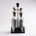 Ensemble de 5 Pièces en Verre pour Huile, Vinaigre, Poivre et Sel