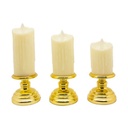 Lot De Trois Bougies Sans Flamme À LED Avec Piles