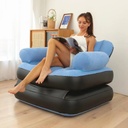 Canapé-Lit Gonflable Pliant Double Usage Avec Flocage Épais en PVC 178×88×65 cm En Bleu