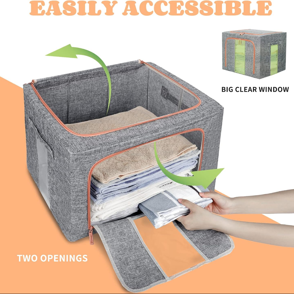 Pack De 3 Boites De Rangement 66L En Gris Modèle 1