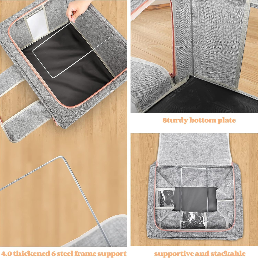 Pack De 3 Boites De Rangement 66L En Gris Modèle 1