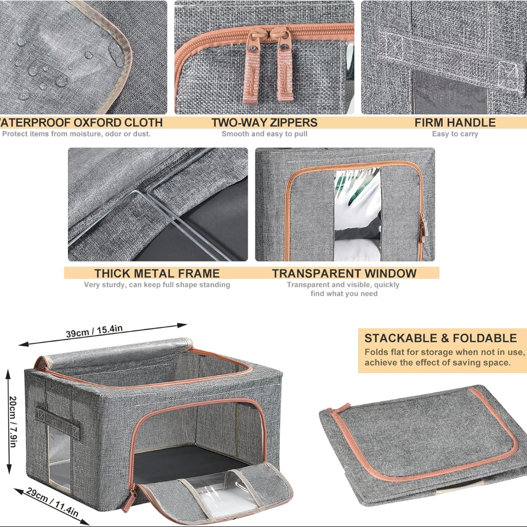 Pack De 3 Boites De Rangement 24L En Gris Modèle 1