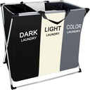 Grand Panier À Linge Pliable à 3 Compartiments 60 x 65 x 40 cm