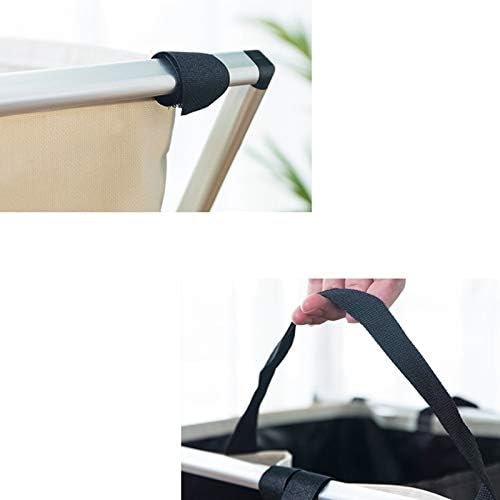 Grand Panier À Linge Pliable à 3 Compartiments 60 x 65 x 40 cm