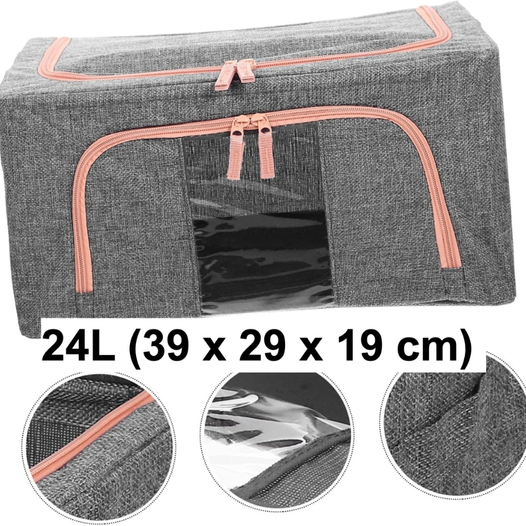 Pack De 3 Boites De Rangement 24L En Gris Modèle 2