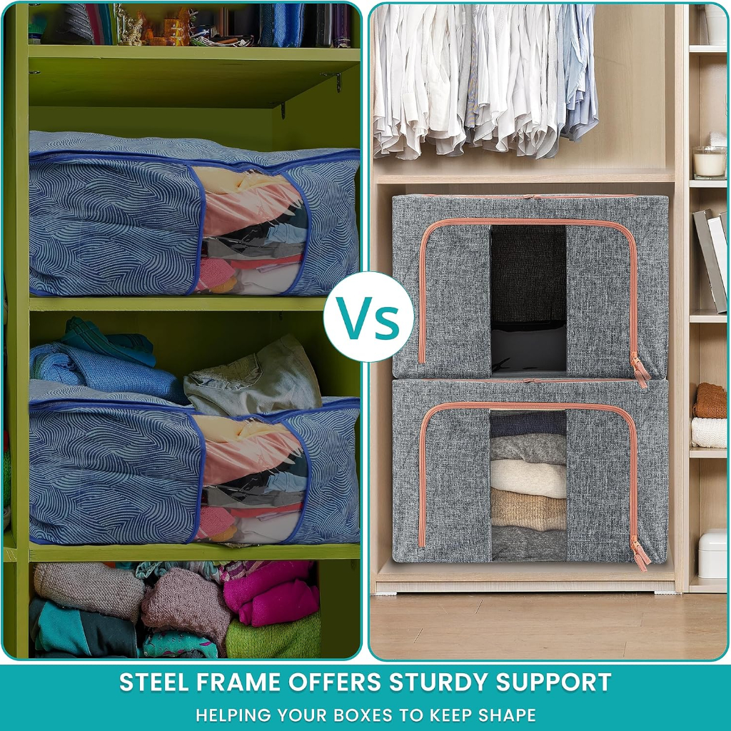 Pack De 3 Boites De Rangement 100L En Gris Modèle 2