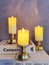 Lot De Trois Bougies Sans Flamme À LED Avec Piles