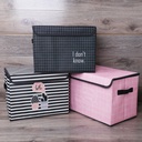 Pack de 3 Boîtes de Rangement Pliables – 38 × 25 × 25 cm – Noir, Rose & Blanc