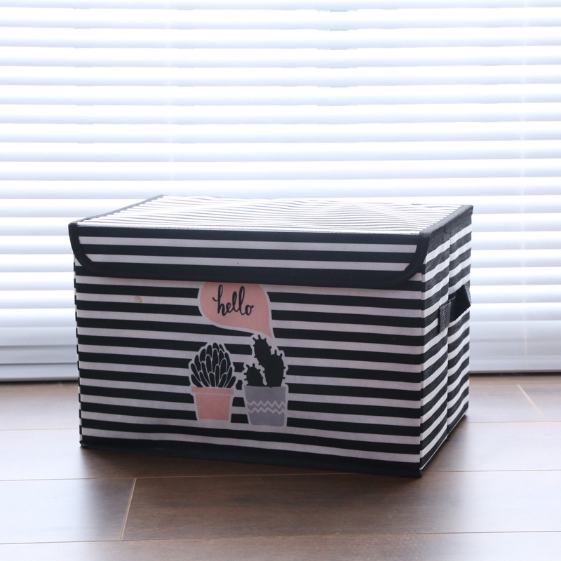 Pack de 3 Boîtes de Rangement Pliables – 38 × 25 × 25 cm – Noir, Rose & Blanc