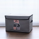 Pack de 3 Boîtes de Rangement Pliables – 38 × 25 × 25 cm – Noir, Rose & Blanc