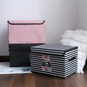 Pack de 3 Boîtes de Rangement Pliables – 38 × 25 × 25 cm – Noir, Rose & Blanc