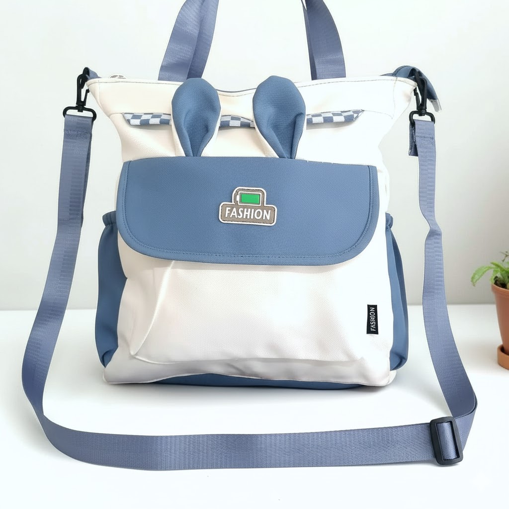 Sac à Main Motif Rabbit Lovely Bleu