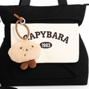 Sac à Main Motif Capybara – Style Coréen Kawaii Avec Porte-Clé Peluche Noir