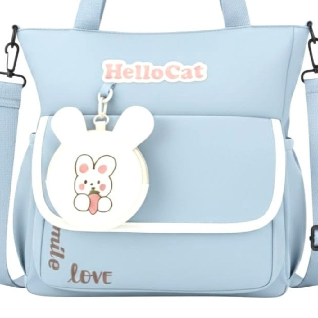 Sac à Main Avec Porte-Monnaie Motif Lapin– Style Coréen Bleu