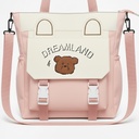 Sac à Main DREAMLANDI – Motif Ours Brodé Rose