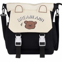 Sac à Main DREAMLANDI – Motif Ours Brodé Noir