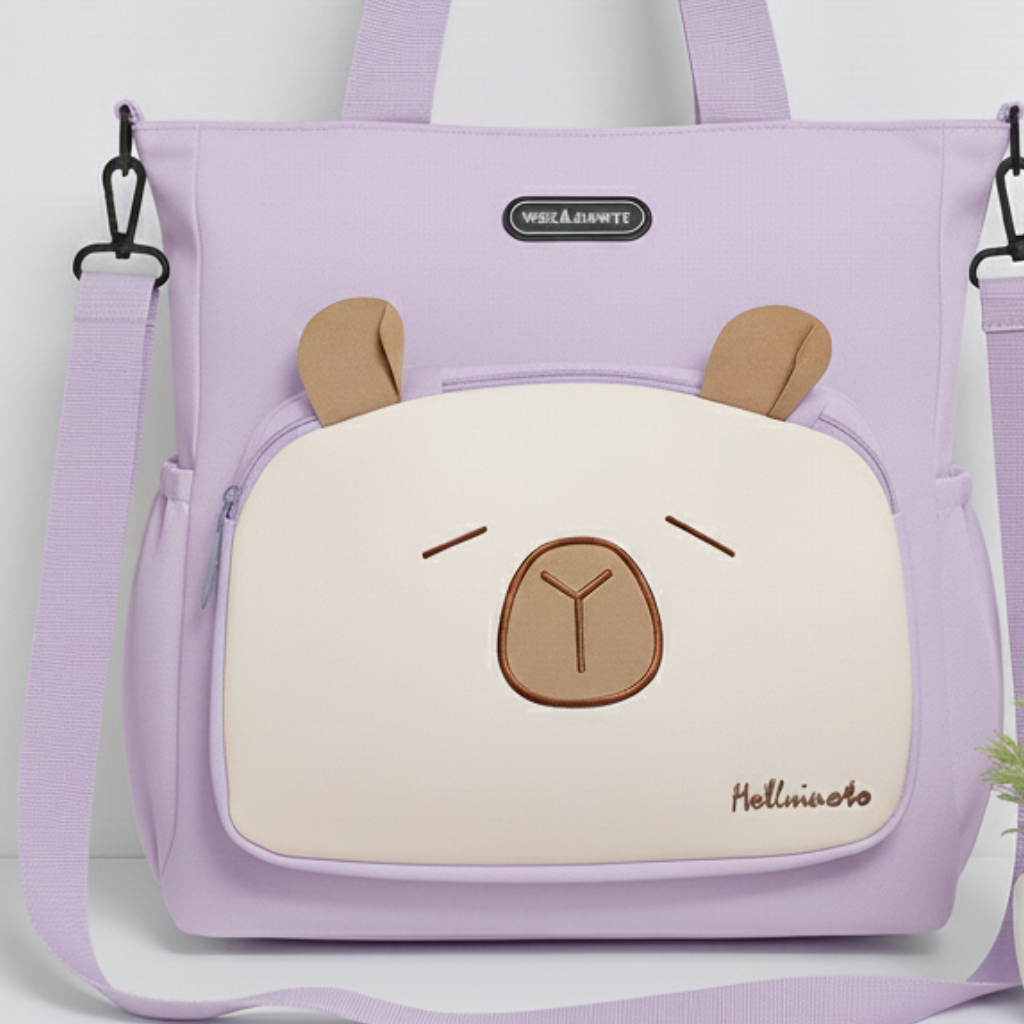 Sac à Main Motif Bébé Ours Violet