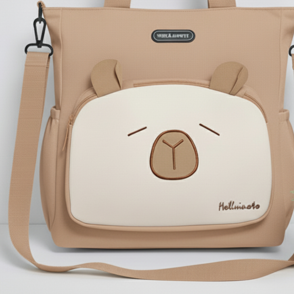 Sac à Main Motif Bébé Ours Marron