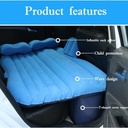 Matelas de Voyage Gonflable Universel Pour Voiture 135 cm x 50 cm x 85 cm Avec Pompe Allume-Cigare et 2 Oreillers Bleu