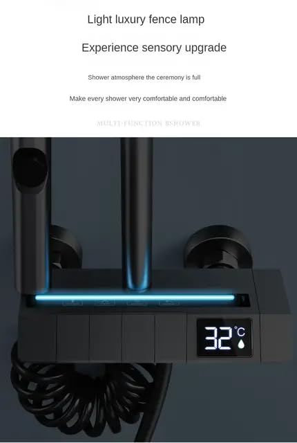 Ensemble de Douche Thermostatique  avec Affichage LED et Lumière