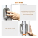  Serrure De Réfrigérateur Ou Porte De Congélateur Pour Sécurité-Gris