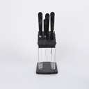 Ensemble des couteaux avec support transparent-Noir