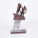 Ensemble des couteaux avec support transparent-Rouge Bordeaux